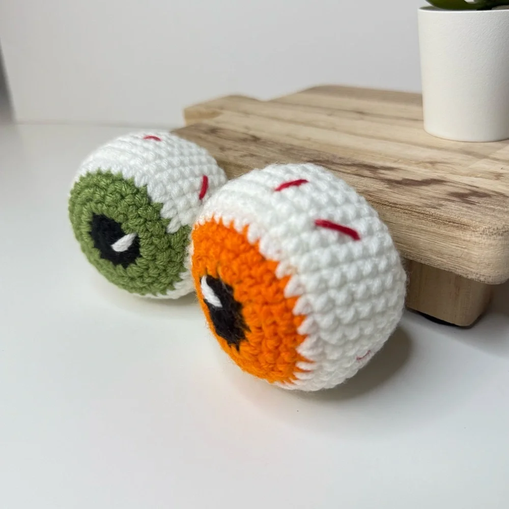 Cat Toy Handmade Halloween Eyeball Catnip Toys Pair of two